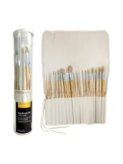 SET PINCELES ARTISTA CERDA "SA" VARIOS FORMATOS ET.18PZ.SURT.MANGO LARGO C/BROCHAS/ETC.