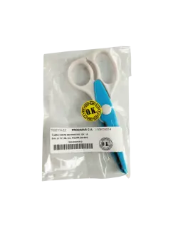 TIJERA CORTE DECORATIVO `OK` 14.0cm..(5.1/2`) BL.1pz..FIGURA ZIG-ZAG