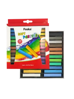 PASTELES SECOS `FK` BARRA CUADRADA CJ.24pz.10x66mm.EXTRA SUAVES/COLORES SURT.