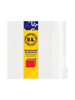 SEPARADORES DE 8 DIVISIONES `OK` BLANCO 180GR.CARTA PQ.10JG.229X279MM.(9X11")