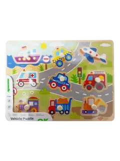 JUEGO DIDACTICO 'KC' ROMPECABEZAS DE VEHICULOS P/18 MESES O +.JG.1kt.10pz.ENELDO/CHAPEC