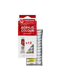 SET PINTURAS ESCUELA ACRYLICA "RG" BL.12PZ.X10CC.C/U.COL.SURT.EN TUBOS/NO TOXICA