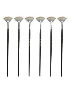 PINCEL SINTETIC `CS` ABANICO PLANO GRIS # 8 PQ.6pz.MANGO LARGO NEGRO