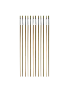 PINCEL CERDA `CS` PLANO LARGO BLANCO # 1 PQ.12pz.MANGO LARGO BARNIZADO