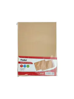 SOBRE MANILA "FK" SOLAPA AUTOADHESIVA PQ.50PZ.16X23CM.1/2 OFICIO A5