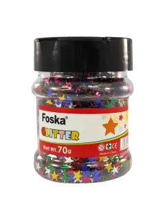BISUTERIA LENTEJUELAS (PE) `FK` ET.1tr.x70cc.COLOR SURT.DIAM.5mm.ESTRELLAS