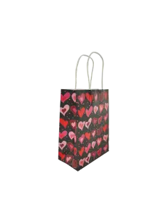 BOLSA KRAFT PARA REGALOS "FK" FANTASIA 120GR./M2.PQ.20PZ.15X8X21CM.LOVE/CORAZONES