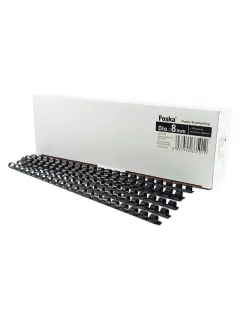 ANILLOS P/ENCUADENACION (PS) FK DIAM.8mm.CAPACIDAD 40hj.LARGO 30cm.PQ.100pz.NEGRO