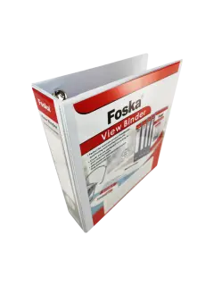 CARPETA ANILLOS "FK" CA/OF/A4 C/3 AROS 108MM.TIPO D LOMO 50MM.BLANCO/TAPA DURA C/BOLSILLOS