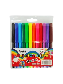 MARCADOR ESCOLAR `FK` PUNTA FINA BASE AGUA ST.12pz. COL.SURT.